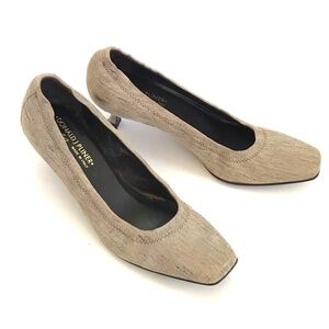 DONALD J. PLINER Ballet Kitten Heel Pumps Natural Tweed Seana  Women’s Size 6.5